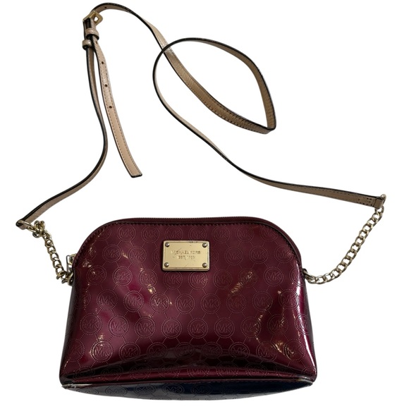 Michael Kors Handbags - Michael Kors Jet Set Medium Dome Crossbody Bag Burgundy